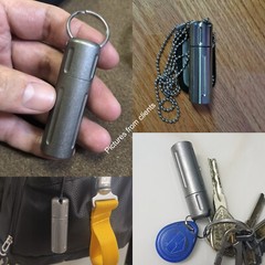 Waterproof canister pill Container Titanium EDC Emergency Key pendant Keychain