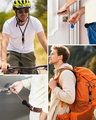 3 Pcs Paracord Lanyard Set with Retractable Keychain – Long & Short Heavy Duty L