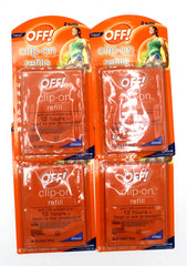Lot of 4 PKs OFF! Clip-On Mosquito Repellent 2 Refills/Pack 8 Total Sealed New