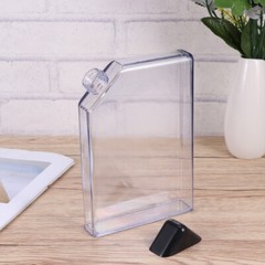 1PC 450ML Flat Water Bottle Creative Transparent Bottle Portable Travel Kettle