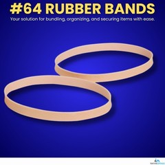 1InTheOffice Rubber Bands Size 64, Elastic 1/4 lb., 3Pack