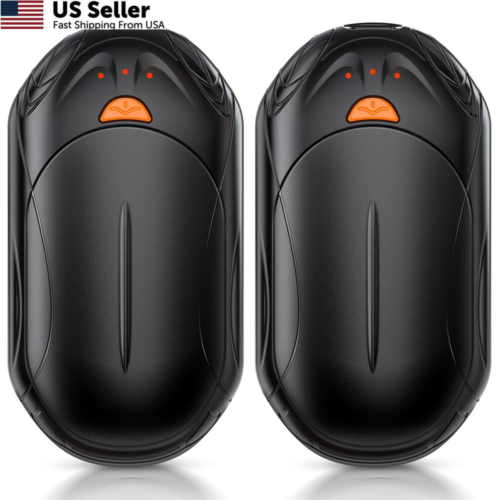AI Hand Warmers Rechargeable 2 Pack, 20Hrs Long Safe Heat, Small, Black