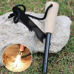 FERRO ROD Fire Starter Survival Striker Flint w/Paracord Lanyard Camping Outdoor