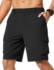 COOFANDY Mens Casual Shorts 9″ Lightweight 5 Pockets Stretch X-Large, Black