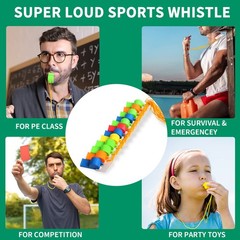 WSYUB 48Pcs Plastic 48pcs whistles, Red, Yellow, Green, Blue, Orange