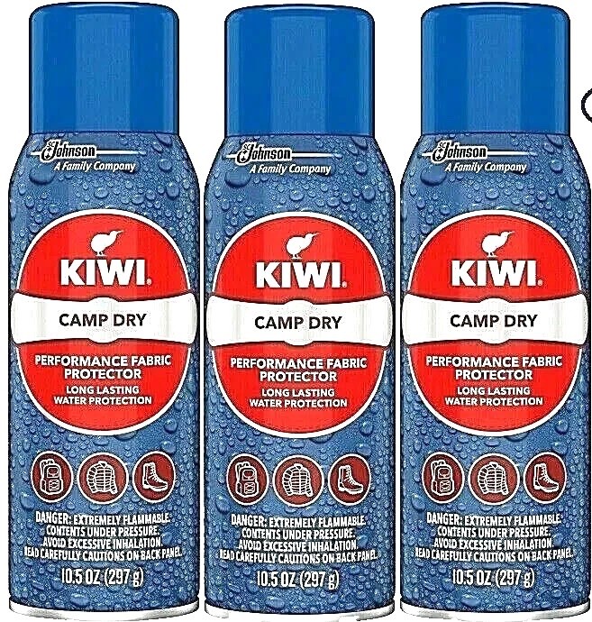 3 PACK – KIWI Camp Dry Water Repellent Performance Fabric Protector 10.5 oz ea.