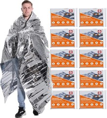 Mantas Emergencia Mylar 5/10Pzs Termicas Supervivencia 84x64in Camping PrimerosA