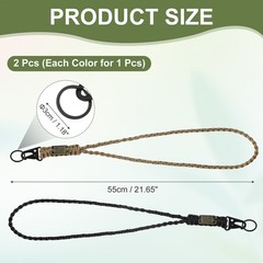 Neck Lanyard for Keys, 2Pcs & Black/Brown Fit for (Keys Whistle)