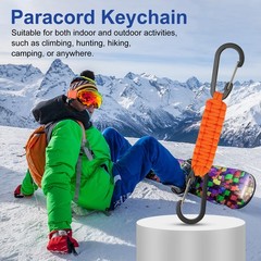Paracord Keychain Aluminum Paracord Lanyard Key Chain – (3 Pack, Orange)