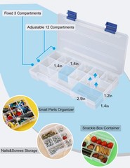Hlotmeky Tackle Box Small Fishing Organizer 2 Pack 3500 Clear, 2
