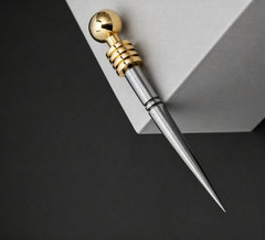 Vintage Spike Dagger Letter Opener Brass Handle Steel Blade Antique Finish Desk