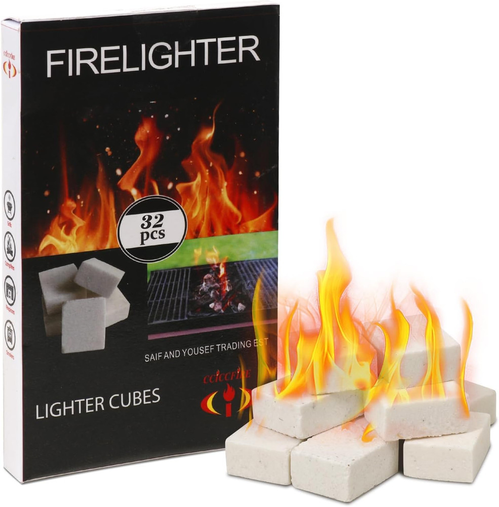 HGD Natural Fire Starters for Outdoor: 32 Cubes Fire Starter Campfire Fireplace