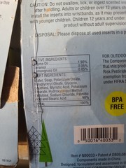 Not in my Backyard Mosquitoes Repellent Wristbands with 2 Inserts NEW/open Box