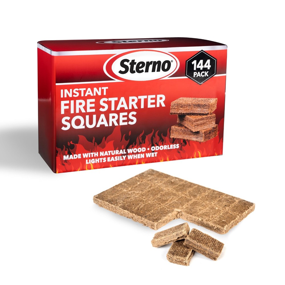 Instant Fire Starter Squares, 144 Count – Natural Wood Fire Starter Cubes for…