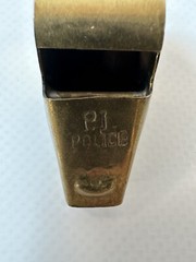 Vintage Brass Pea Pipe P.J Police Retro Pipe Whistle Decorative M 55