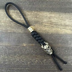Handmade 550 Paracord Knife Lanyard With Brass Skeleton Shape Beads