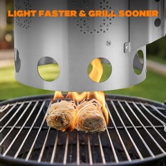 Stainless Steel Charcoal Chimney Starter for Charcoal Grill Rapid BBQ Fire St…