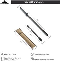 Campingmoon Stainless Steel Telescopic Pocket Bellows Camping Fire Tube