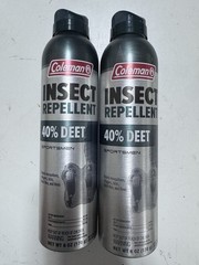 2 Cans Coleman 40% DEET Bug Repellent Spray Insect Repellent Spray – 6 oz EACH