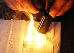 Magnesium Flint Fire Starter, 4 Pack | Survival Fire Blocks With Striker, For