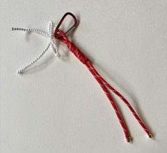 Paracord Rope with Faux Pearl Bow Pendant Creative Keychain Bag Charm