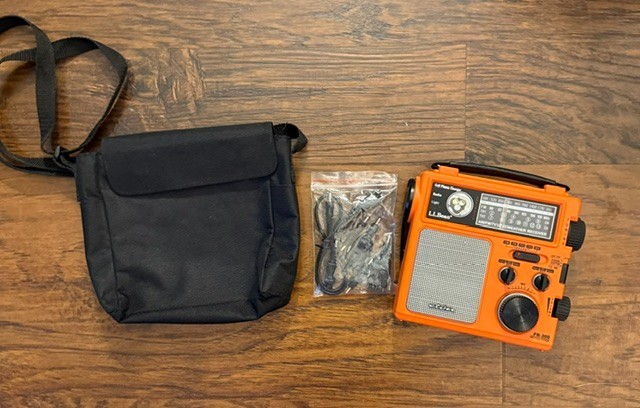 LL Bean cell phone charger, radio and light