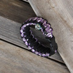 Skullz Survival Paracord Outdoor Womens Survival Bracelet Purple Black