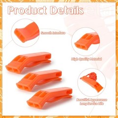 100 Pcs Emergency Whistles with Lanyard Safety Floating Plastic Whistle