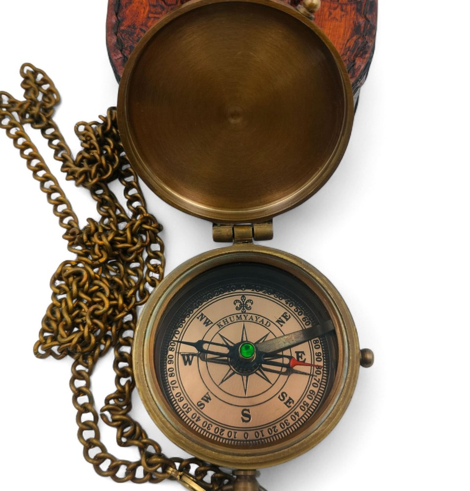 Brass Pocket Compass, Handmade, Fully Working, Antique Nauti…