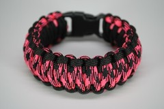 550 Paracord Survival Bracelet King Cobra Black/Pink/Rosa Noche Made in the USA