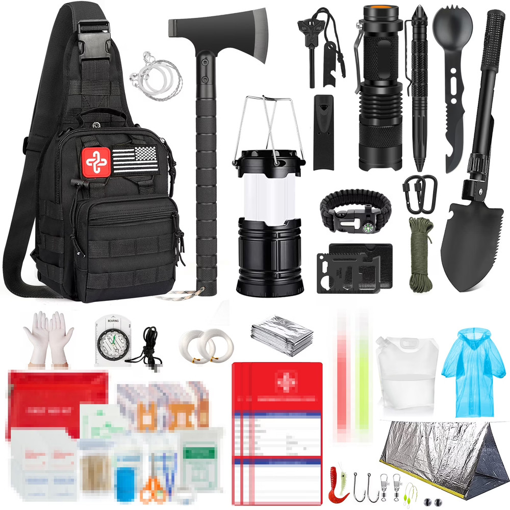 Survival Kit 260Pcs Survival Gear and Supplies for Camping Hiking Hunting Outdoo