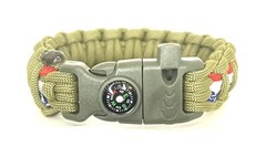 DAVE’S ULTIMATE SURVIVAL PARCORD BRACELET_LIGHT MILITARY GREEN w/ STARS & STRIPE
