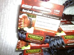 SecureLine Survival Bracelet Military Grade Paracord Large Black Gray Lot of 6