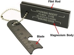 Magnesium Flint Fire Starter, 4 Pack | Survival Fire Blocks With Striker, For