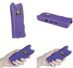 3-in-1 Strong Pain-Inducing Stun Gun, Alarm, Flashlight – PURPLE Self Defense