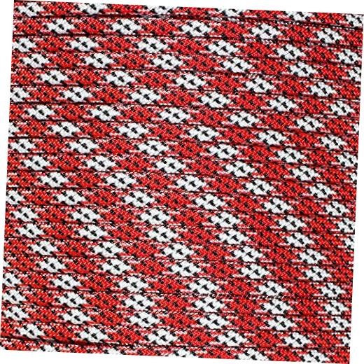 Patriotic 550 Paracord – 500 Pound Tensile Strength 50 Feet Red White and Boom