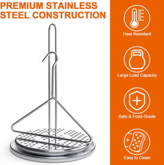 Perforated Turkey Fryer Hook with Base Rack, Stainless Steel Chicken Poultry