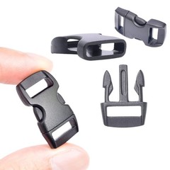 100 Pack 3/8 Inch Curved Contoured Paracord Bracelet Clips Plastic