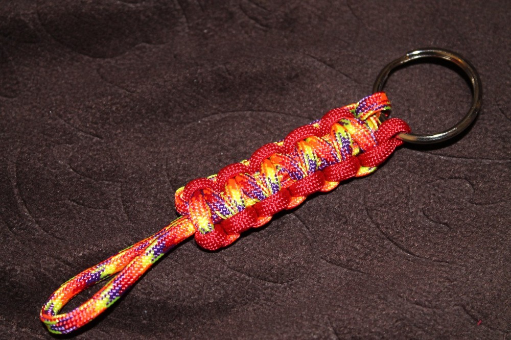 New Paracord Keychain – sunrise, red #S3
