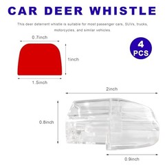 Deer Whistles for Car, Deer Warning Device with Adhesive 4 PCS Transparent