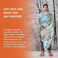 Phafaloop 10 Pack Emergency Thermal Blanket Survival Mylar Blankets for Outdo…