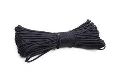 Paracord, continuous red kindling line & yellow fishing line, black, approx. 30m