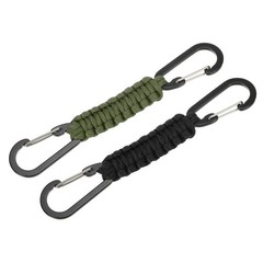 Paracord Keychain Paracord Lanyard Key Chain – (2 Pack, Black/Navy Green)