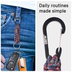 Paracord Keychain for Men Women Paracord Carabiner Backpack Keychain with Alu…