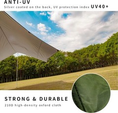 Unigear Hexagon Hammock Rain Fly,15x14FT/12x10FT 15 x 14 ft, Green