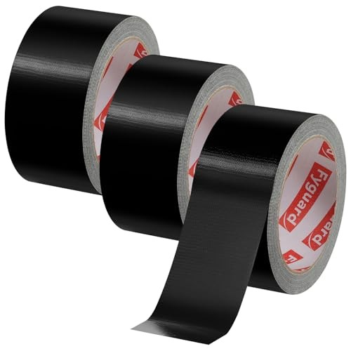 3 Pack Duct Tape 1.89 Inch x 60 Yard Total Heavy Duty 8.27Mil Waterproof Black