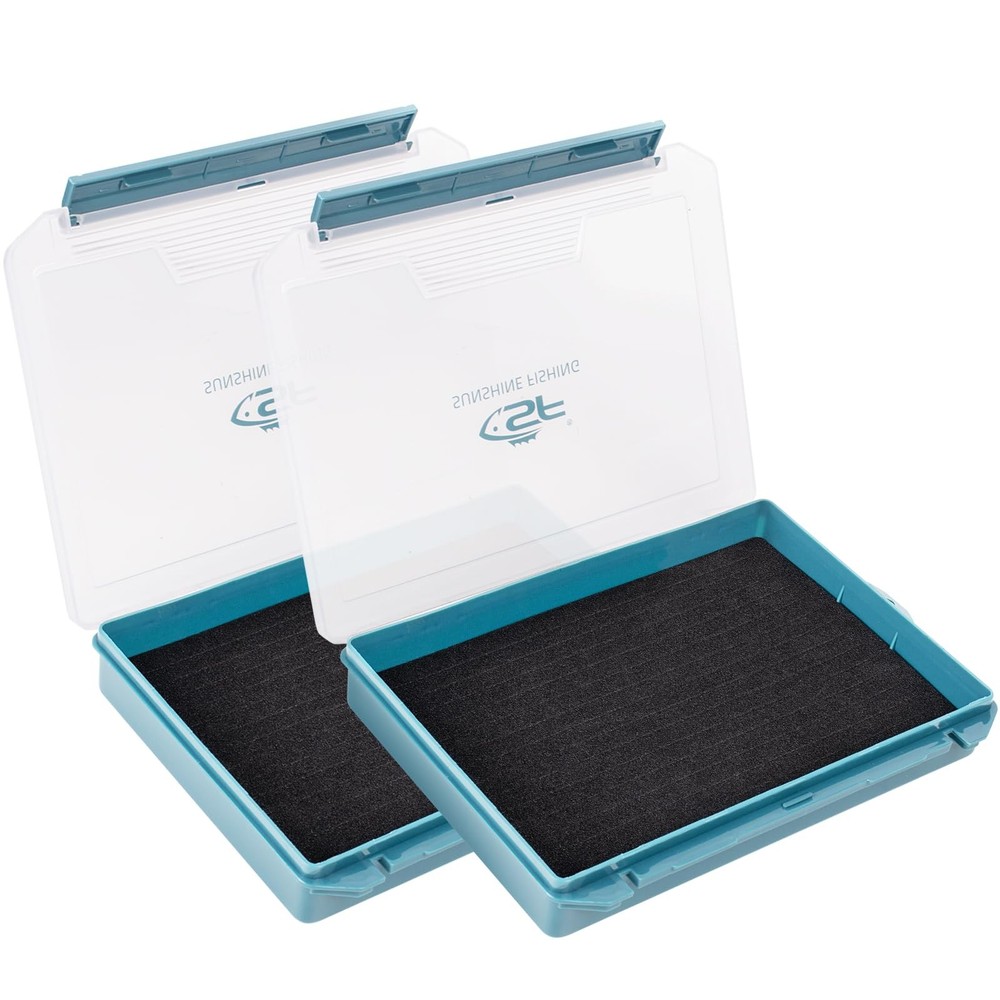 SF 2Packs Fishing Tackle Box Tray 3600 9.6″L x 7.3″W x 3.2″H, Peacock Blue