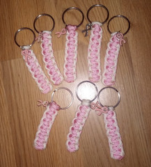 Bundle of 8 handmade paracord cancer keychains