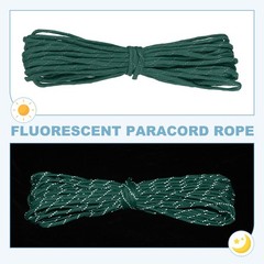 Reflective Fluorescent Paracord Rope 4mm 49 ft for Camping (Dark Green)
