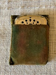 Decorative Vintage Peacock Peterson’s Handwarmer Original Green Velvet Pouch